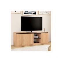 Idmarket - tomi Porta tv a 3 ante in faggio e nero 140 cm