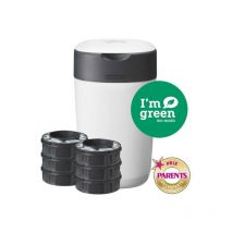 Tommee Tippee - Poubelle a couches Twist & Click, Starter Pack, Blanc, + 6 recharges