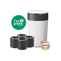 TOMMEE TIPPEE Poubelle a Couches Twist & Click, Starter Pack, Protection Anti-Odeur Et Anti-Germe Garantie, Lot de 12