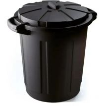 Tommy Aufbewahrungsbehälter Schwarz Mit Blauem Deckel 75 L, Durchmesser 58,5 Cm