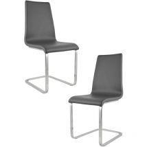 T M C S - Tommychairs 2 Berlin chairs steel legs, wood seat and dark grey faux leather