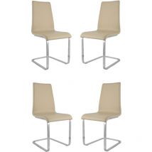 T M C S - Tommychairs - Set 4 Chaises cantilever berlin avec Pieds en acier chromé à haute résistance et assise en bois multicouche, rembourrée et