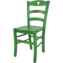 T M C S - Tommychairs - Chaise cuore pour cuisine, bar et salle à manger, robuste structure en bois de hêtre peindré en couleur aniline verte et