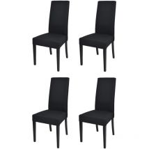 Tommychairs 4 Glam chairs in beech, black fabric seat
