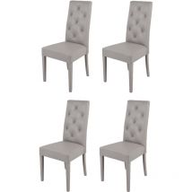 T M C S - Tommychairs 4 Chantal chairs in beech, seat in light grey faux leather