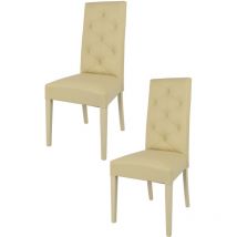 Tommychairs 2 Chantal chairs in beech, seat in sand faux leather