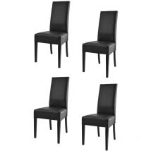 T M C S - Tommychairs 4 Glory chairs in beech, black faux leather seat