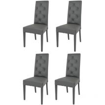 T M C S - Tommychairs 4 Chantal chairs in beech, seat in dark grey faux leather