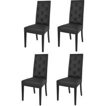 T M C S - Tommychairs 4 Chantal chairs in beech, seat in black faux leather