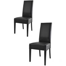 T M C S - Tommychairs 2 Glory chairs in beech, black faux leather seat