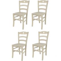 T M C S - Tommychairs 4 Sillas Cuore en madera de haya anilina blanca