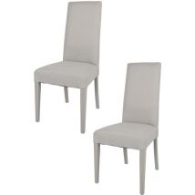 T M C S - Tommychairs 2 sillas Glam en haya, asiento en tela color gris perla