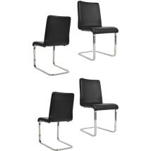 T M C S - Tommychairs 4 sillas Greta patas acero asiento madera y polipiel negro