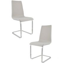 T M C S - Tommychairs 2 Sillas London patas de acero, asiento tapizado en tela gris perla