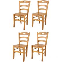T M C S - Tommychairs 4 Sillas Valentina en haya roble, asiento de madera