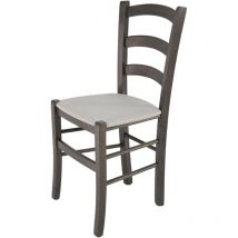 T M C S - Tommychairs - Sedia modello Venice per cucina bar e sala da pranzo, robusta struttura in legno di faggio verniciata anilina grigio scuro e