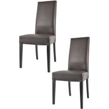 T M C S - Tommychairs - Set 2 sedie modello Glory per cucina e sala da pranzo, struttura in legno di faggio verniciata wengé, seduta e schienale
