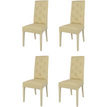 T M C S - Tommychairs - Set 4 sedie modello Chantal per cucina e sala da pranzo, struttura in legno di faggio verniciata sabbia, seduta e schienale