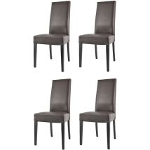 T M C S - Tommychairs - Set 4 sedie modello Glory per cucina e sala da pranzo, struttura in legno di faggio verniciata wengé, seduta e schienale