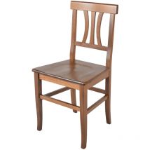 Tommychairs - Chaise ARTEMISIA pour cuisine, bar et salle Ã manger, robuste structure en bois de hÃatre peindrÃ en couleur noyer et assise en bois