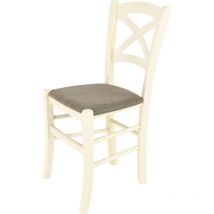 T M C S - Tommychairs - Chaise cross pour cuisine, bar et salle à manger, robuste structure en bois de hêtre peindré en couleur aniline blanche et