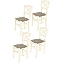 T M C S - Tommychairs - Set 4 chaises cross pour cuisine, bar et salle à manger, robuste structure en bois de hêtre peindré en couleur aniline