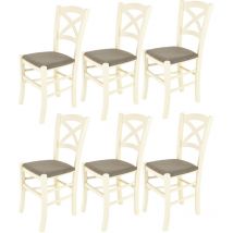 T M C S - Tommychairs - Set 6 chaises cross pour cuisine, bar et salle à manger, robuste structure en bois de hêtre peindré en couleur aniline