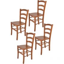 T M C S - Tommychairs - Set 4 chaises venice pour cuisine, bar et salle à manger, robuste structure en bois de hêtre peindré en couleur cerisier et