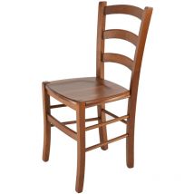 Tommychairs - Chaise venice pour cuisine, bar et salle à manger, robuste structure en bois de hêtre peindré en couleur noyer clair et assise en bois