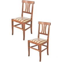 T M C S - Tommychairs - Set 2 sedie modello Artemisia per cucina bar e sala da pranzo, robusta struttura in legno di faggio color noce chiaro e