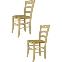 T M C S - Tommychairs - Set 2 sedie modello Cuore per cucina bar e sala da pranzo, robusta struttura in legno di faggio levigato, non trattato, 100%