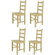 T M C S - Tommychairs - Set 4 sedie modello Rustica per cucina bar e sala da pranzo, robusta struttura in legno di faggio levigato, non trattato,