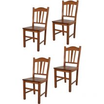 Tommychairs - Set 4 Chaises Silvana Pour Cuisine, Bar Et Salle À Manger, Robuste Structure En Bois De Hêtre Peindré En Couleur Noyer Clair Et Assise 