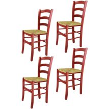 T M C S - Tommychairs - Set 4 chaises venezia pour cuisine, bar et salle à manger, robuste structure en bois de hêtre peindré en couleur aniline