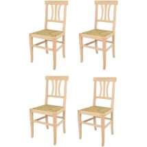 T M C S - Tommychairs - Set 4 chaises artemisia pour cuisine, bar et salle à manger, robuste structure en bois de hêtre poli, non traité, 100%