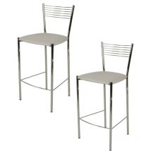 Tommychairs - Set 2 tabourets ELEGANCE pour cuisine, bar et salle Ã manger, robuste structure en acier chromÃ et assise rembourrÃ e et revÃatue en