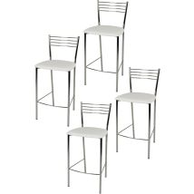 T M C S - Tommychairs - Set 4 tabourets elena pour cuisine, bar et salle à manger, robuste structure en acier chromé et assise rembourrée et revêtue