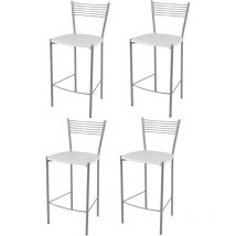 T M C S - Tommychairs - Set 4 tabourets elegance pour cuisine, bar et salle à manger, robuste structure en acier peindré en couleur aluminium et
