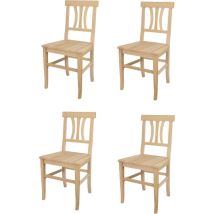 T M C S - Tommychairs - Set 4 sedie modello Artemisia per cucina bar e sala da pranzo, robusta struttura in legno di faggio levigato, non trattato,