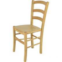 T M C S - Tommychairs - Sedia modello Venice per cucina bar e sala da pranzo, robusta struttura in legno di faggio color naturale e seduta in legno