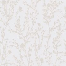 Profhome - Ton-sur-ton wallpaper wall 395462 non-woven wallpaper smooth with floral ornaments shimmering grey white 5.33 m2