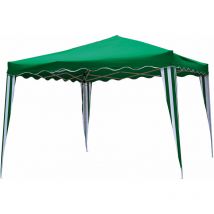 Gazebo pliant avec structure en acier avec sac inclus pour les foires et les marchés de chameau Green - L300xP300xH max 260 cm
