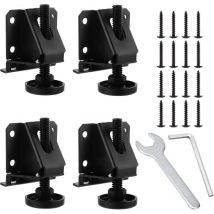 4pcs Adjustable Flat Foot Hex Nut Lock Furniture Leg Leveler with Locking Nut for Furniture Black - Tonchean