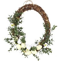 Tonchean - Couronne de Pâques Couronne d'oeufs simulés Couronne Décoration de porte suspendue - 3025cm