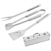 Tonchean - Ensemble de grillades 3 pièces, outils de barbecue, équipement de barbecue extérieur, ensemble de grillades avec boîte en aluminium