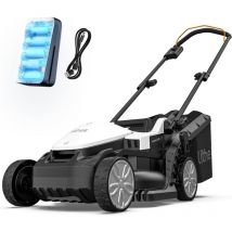 Tondeuse à gazon 33 cm, hauteur réglable sur 5 niveaux, batterie 20V 4.0Ah, moteur sans balai, idéale pour l'entretien de la pelouse Litheli
