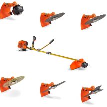 Boudech - Débroussailleuse thermique 2 temps 62 cm3 4CV avec lames et garde de gazon professionnel 6 fonctions en 1 la plus puissante de la catégorie