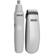 River - Kit de voyage barbe - wahl - travel kit - Tondeuse a pile - Coupe poils nez / oreilles - 6 réglages - Gris