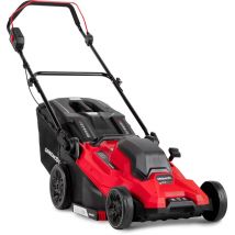 Greencut - Tondeuse à gazon sans fil 40V, 2 batteries 20V + 1 chargeur, largeur de coupe 33cm, 5 hauteurs, 3100RPM, panier de ramassage 50L GLM200L-2