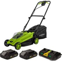 Tondeuse à gazon sans fil 20V + 2 Batteries 2.0Ah + Chargeur double Bac 30L Vito